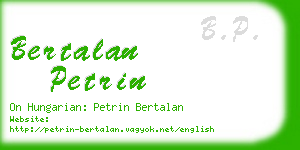 bertalan petrin business card